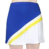 Danzcue Adult Cheerleading A-Line Pleat Skirt, Royal-White, X-Large