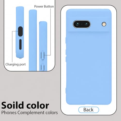Image of KACA Silicone Back Case for Google Pixel 7a, Soft-Touch, Shockproof Phone Back Cover for Google Pixel 7a (Blue)