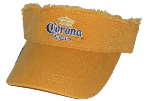 Corona Extra Adjustable Yellow Distressed Visor Hat