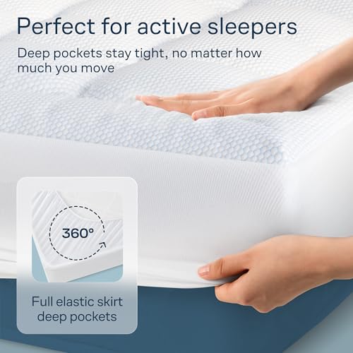 Niagara Cooling Full Mattress Topper - Pillow Top Mattress Cover Quilted Fitted Cooling Topper for Back Pain Deep Pocket Fits 20 Inches (54x75 Inches) - Image 5