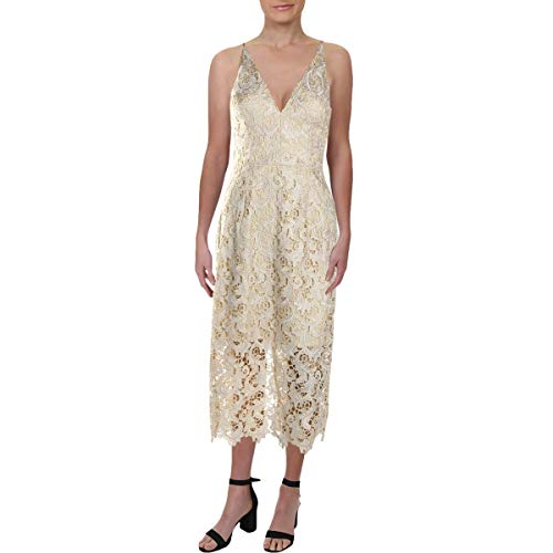 Amazon.com: Dress the Population Women's Aurora Plunging Spaghetti Strap  Midi Dress : Clothing, Shoes & Jewelry