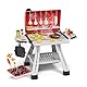 Kinder Grill Spielzeug, Küche Spielzeug Set mit Led und Grillbesteck, BBQ Grill Spielset,Küchenset Kindergriller für Kinder ab 3 4 5 6 7 Jahre