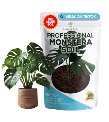 Professional Monstera Soil Potting Mix 2.2 Quarts Ready to Use, Premium Indoor Plant Soil for Monstera Plants, Peat Coco Coir Perlite Dolomite, Well Draining Dirt Monstera Made in USA
