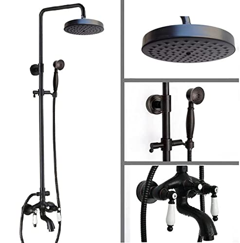 Mitigeur cascade et douchette à main noire Ars401 pour baignoire moderne