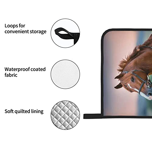 Yellow Sunflower Horse Print Kitchen Baking Four-Piece Set Oven Gloves Mitts Oven Pot Mat Sets Cooking Barbecue Indoor Outdoor #TOP5