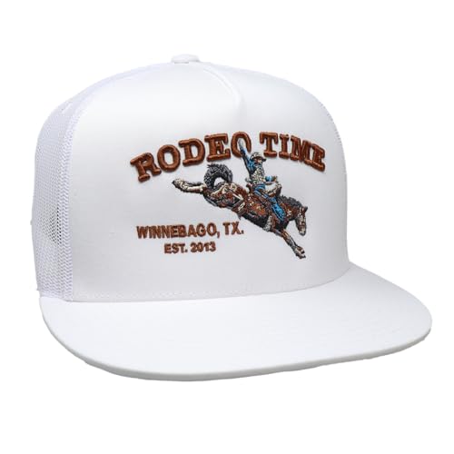 Rodeo Time Dale Brisby Original Rodeo Adjustable Snapback Hat (US, Alpha, One Size, White Bronc)
