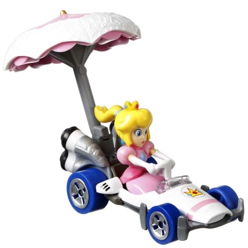 Hot Wheels Mario Kart Princess Peach en B-Dasher Kart miniatura 1