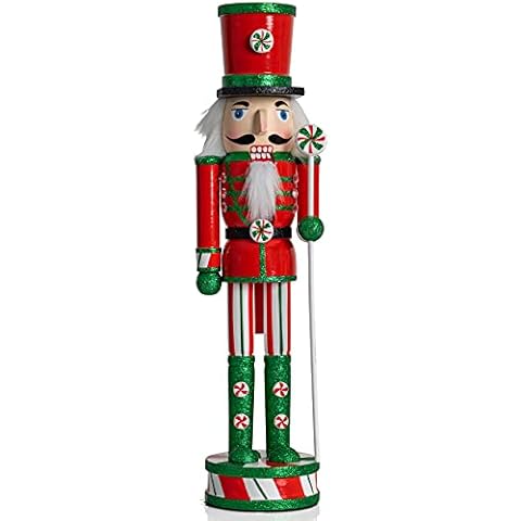 Ornativity Wooden Peppermint Christmas Nutcracker Cover