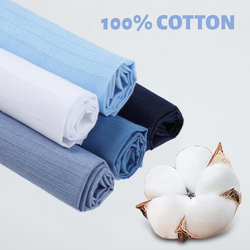 Giantree 5 Stück Stoff Taschentücher für Herren, 40 × 40 cm Baumwolle Herrentaschentücher, Weiches Einstecktuch Wiederverwendbar, Geschenk für Männer