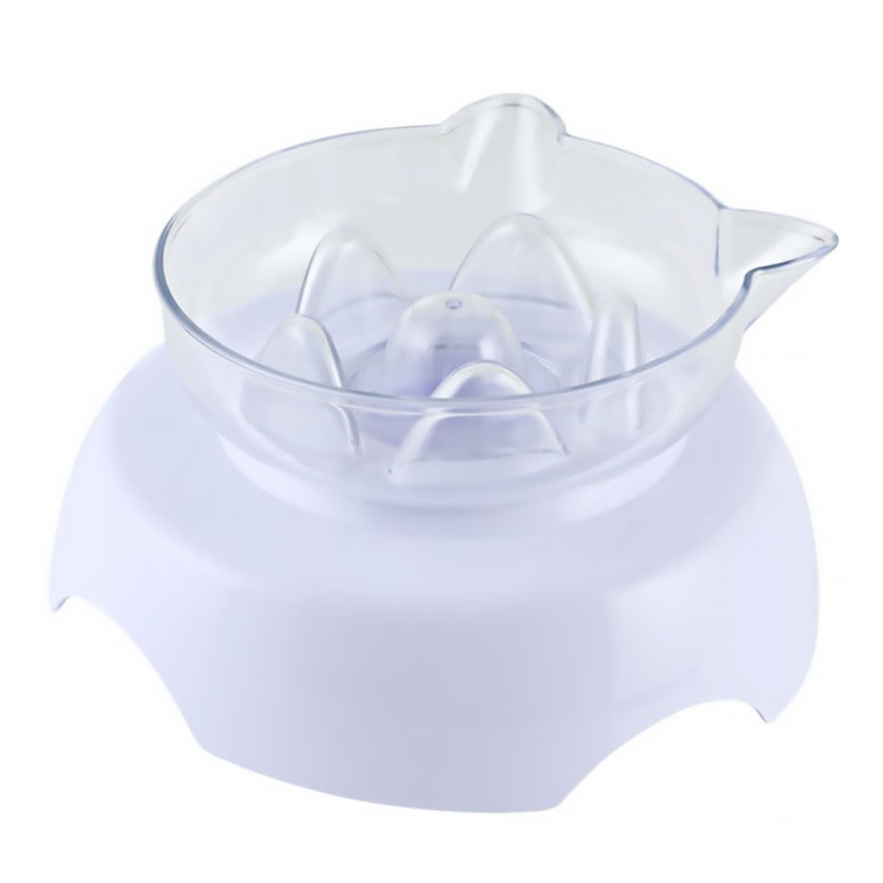 ERINGOGO Oblique Mouth Cat Food Bowl Neck Protective Design Tilt Durable Feeding Dish for Cats Pet Supplies Transparent Stable Stylish