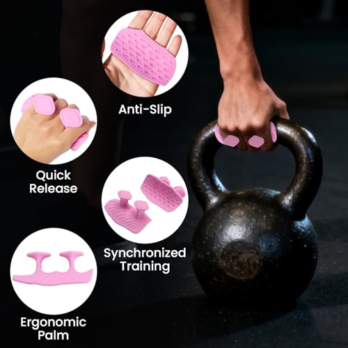 Losaria Anti-Slip Workout Grips, Women Weight Lifting Gym Pads for Pull Up - image 5