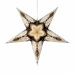 YEPSIO Lantern Lampshade Paper Star Light Shades Large 60cm Hanging Decorations for Christmas Wedding Home Decoration Birthday Party Foldable 5 Pointed Star (Glitter B;ack, Golden, Brown)