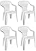 Produktbild Fair-Shopping 4 X Gartenstuhl Balkonstuhl Gartenmöbel Stapelstuhl Stuhl Kunststoff Weiß 0810