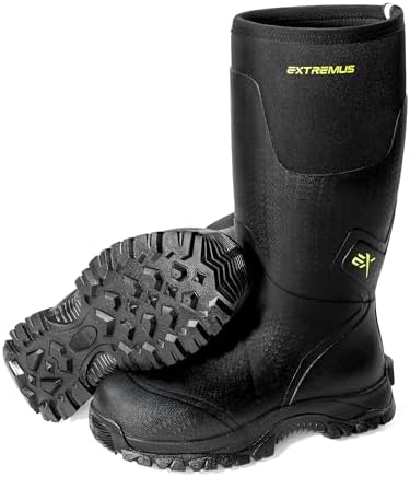 Extremus MudRidge Hunting Boots by KastKing, Men’s Waterproof Insulated Rubber Boots with 6mm Neoprene, All-terrain Anti-slip Sole, Warm Cold Weather Hunting, Fishing, Hiking & Farm Boots