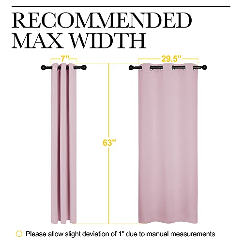 Image of NICETOWN Blackout Curtain Panels for Girls Room, Nursery Essential Thermal Insulated Solid Grommet Top Blackout Drapes (Baby Pink=Lavender Pink, 1 Pair, 34 x 63 Inch)