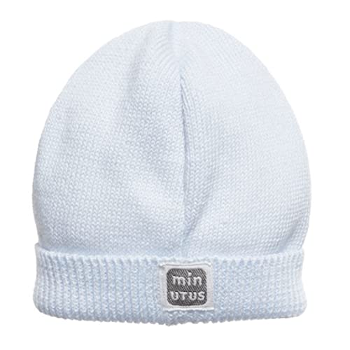 MINUTUS Gorro para Bebé de Punto Tricot, 100% Algodón, Primera Puesta, Recién Nacido de 0 a 3 Meses, Talla Única