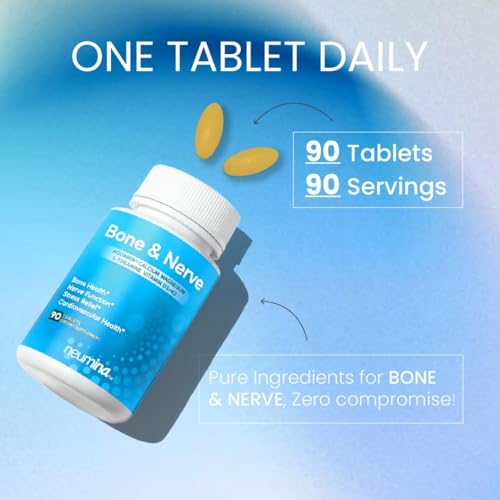 Bone & Nerve Complex, Aquamin Calcium, Aquamin Magnesium, Magnesium Glycinate, L-Theanine, Vitamin K2, Vitamin D3, Bone Health, Nerve Function, Stress Relief, Cardiovascular Health, Vegan, 90 Servings — view 6