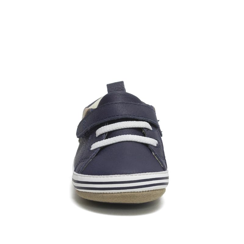Robeez Baby Boys First Kicks, Adam Navy Leather, 6-9 Months