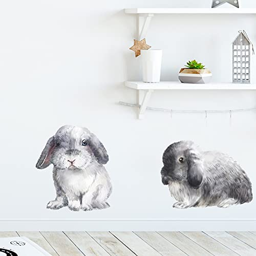 Funny Animal Wall Decals Diy Window Stickers Peel & Stick Wall Art For Kids Room Toddler Classroom Nursery Baby Bedroom Wardrobe Door Decor (Rabbit) #TOP1