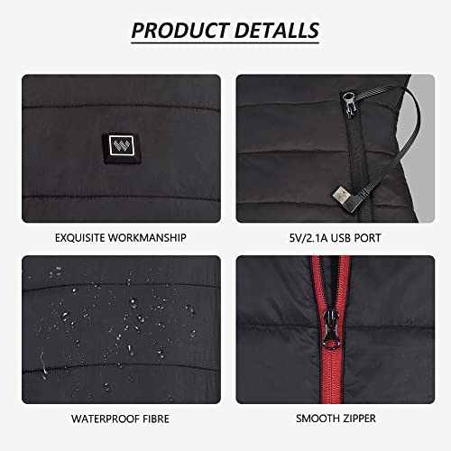 Chaleco calefactor USB unisex con temperatura ajustable para exteriores 4