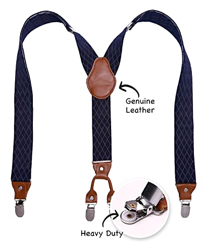 Tirantes para hombre Y-Back de cuero genuino Basic Sense 4