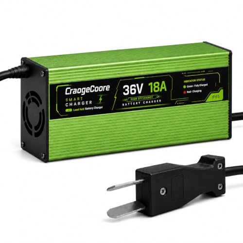 CraogeCoore 36V 18A Golf Cart Charger for EZGO & Yamaha Fast Smart