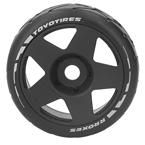 SUNGOOYUE 1 8 Koła GT RC, Gumowe Plastikowe Koła RC na Kołach Szosowych z Adapterem 17 Mm, Opony o Dużej Przyczepności 4,0 Cala, 4 szt. na 1 8 Płaskich Samochodów Wyścigowych GT Racing Road (BLACK)
