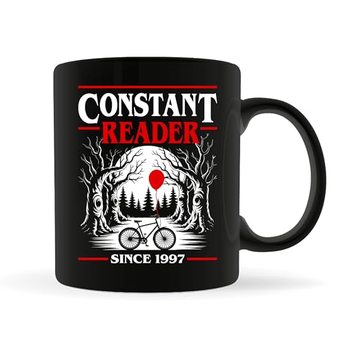 Personalized Book Lover Coffee Mug 11oz Black -Constant Reader A - Gift Stephen King Lovers Reader Horror Story Fan Women Custom
