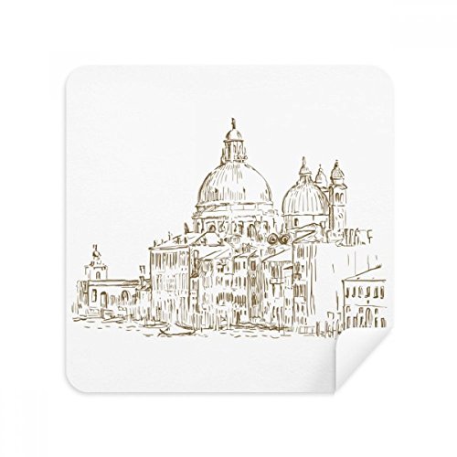 Chiffon de nettoyage lunettes microfibre et essuie-écran téléphone motif croquis Russie x2