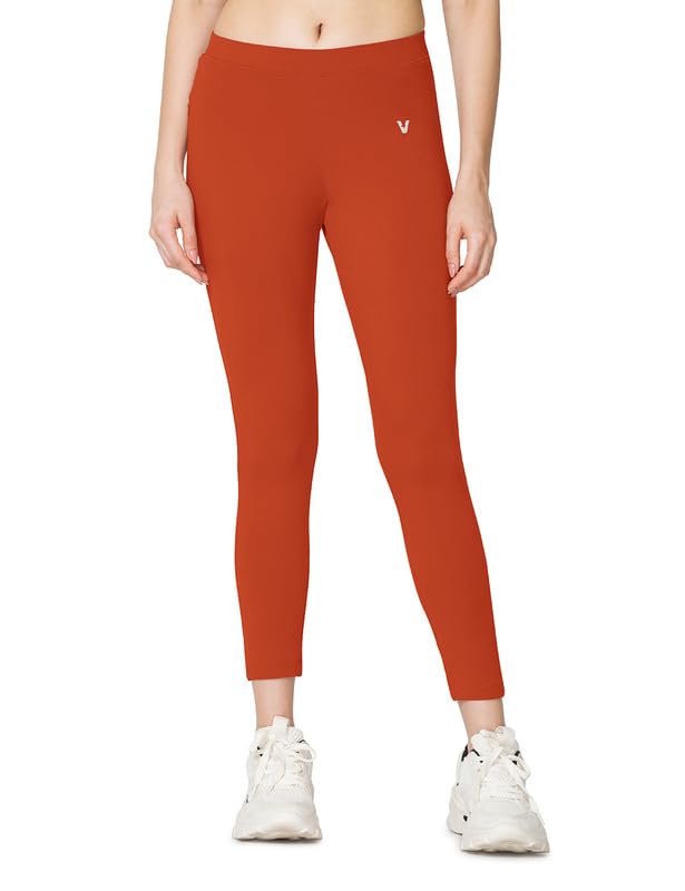 Image of VSTAR PL02 Women Ankle Length Stretchable Slim Fit Leggings with Secured Side Pocket | Moisture-Wicking | Soft Waistband & Cotton-Elastane Fabric