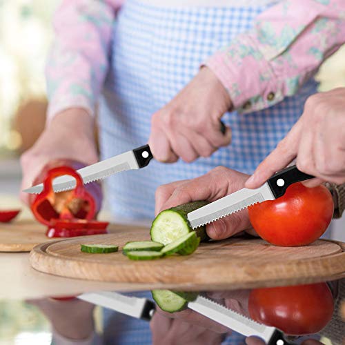 LIANYU Steak Knives Set of 12, Stainless Steel Serrated Steak Knife for Kitchen Camping Restaurant, Dishwasher Safe by LIANYU - Used condition - Image 6