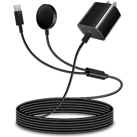 2 in 1 Watc Charger Cable Compatible for Samsung Galaxy Watch 6/7/Ultra, 6 Classic, Watch 5, 5 Pro,4,4 Classic, 3, Active 2/1, with 20W Power Adapter & Magnetic to 2 USB C Wireless Charging Cord Cover