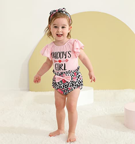 Bobora Newborn Infant Baby Girls Outfits Short Ruffle Romper Floral Pants And Headband 3Pcs Summer Short Outfits Clothes Set #TOP1