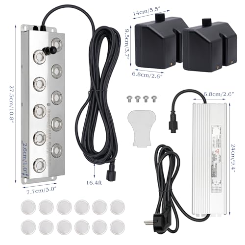 MUYIRTED Nebelmacher, Ultraschall Vernebler 10-Kopf 7L/ H Nebelbefeuchter, Nebelmaschine Mit 400w Netzteil Und Boje, Nebler Fogger Kann Für Terrarien, Teichen, Springbrunnen, Halloween Und Weihnachten