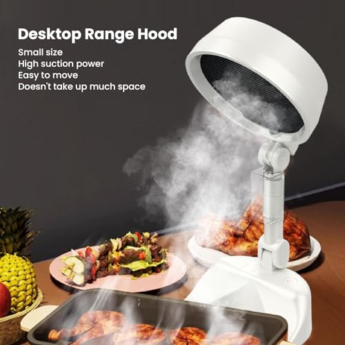 Portable Range Hood, 3 Speeds Adjustable Foldable Range Hood with Carbon Filters, Desktop Kitchen Exhaust Fan Low Noise for Indoor BBQ, Hot Pot and RV Kitchens