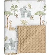 CIVARUA KIDS Baby Blankets for Boys Girls, Super Soft Nursery Minky Blanket Neutral with Print Br...