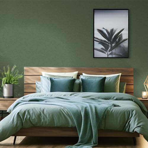 LXCREAT Green Matte Peel and Stick Wallpaper, Green Solid Color Removable Self Adhesive Wallpaper, Vinyl Film Waterproof Contact Paper for Bedroom with Scraper, Paper Cutter 17.71in×393.7in by LXCREAT - Image 7