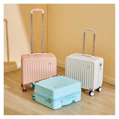18 Inches Travel Luggage Airline Cute Suitcase Password Box Silent Wheel Lightweight Chassis Mounted Universal(WHITE)3