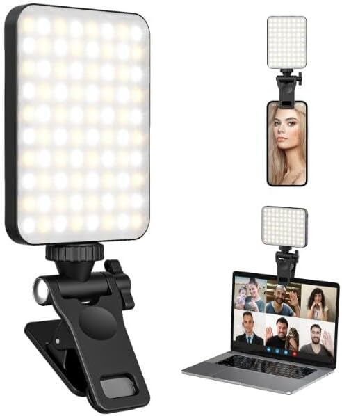 Karessories LED Phone Selfie Light, Mini Laptop Selfie Light, Portable Video Conference Light, 3000-6500K, 2000mAh Charging, 3 Lighting Modes, Portable Mobile Spotlight