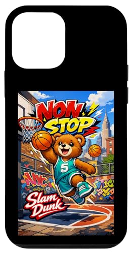 None Stop New York City Teddy Bear Playing Street Basketball �X�}�z�P�[�X iPhone 12 mini �p