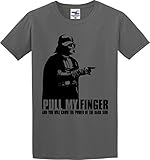 Utopia Sport Darth Vader T-Shirt Pull My Finger and You Will Know The Power of The Dark Side (S-5X) (X-Large, Charcoal)