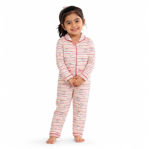 Image of LuvLap Boys & Girls Night Suit Regular Fit 100% Cotton Full Sleeve Nightsuit