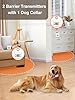 FLYSPEAR Wireless Pet Barrier with 2 Transmitters - Rechargeable Indoor Barrier with 6 Adjustable Range Radius up to 7 ft, 6 Adjustable Safe Static Intensity, Electric Fence System for Dogs with Hook