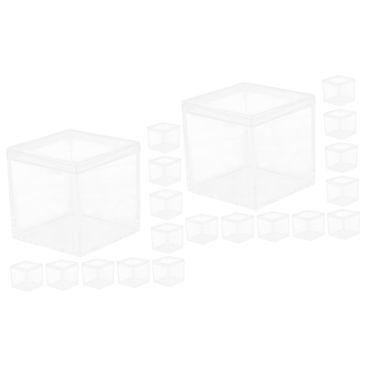 Unomor 20pcs Clear Square Storage Box Versatile Candy and Craft Container for Sweets Jewelry and Items for Parties and Events