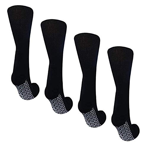Personal Touch Diabetic Socks - Non Skid Hospital Loose Fitting Slipper Socks With Gripper Bottoms - 1 Dozen - Gripper Socks (9-11, Black) #TOP1