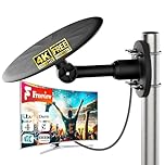 Outdoor TV Aerial 2026 Premium Long Range – Freeview HD Digital TV Antenna with UHF/VHF Reception, Anti-Interference Weather Resistant Design, 32.8ft Coax Cable for UK Smart & Older TVs (Black)