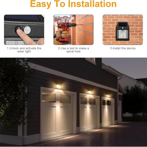 Image of Solar Wall Lights Outdoor | Motion Sensor Waterproof LED 3 Modes Sconce Solar Lamp | Auto-Charging Exterior Security Light for Porch, Patio, Garden, Balcony & Pathway (1)