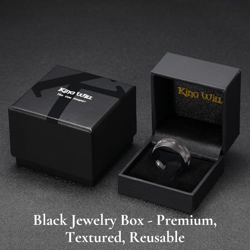 Image of King Will Nature Koa Wood Inlay Tungsten Carbide Wedding Ring 8mm Silver /Black /Gold /Green /Rose Gold /Blue Wedding Band for Men High Polished Anniversary Rings Comfort Fit Size 6-15