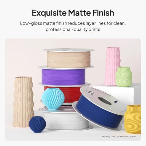 Image of ELEGOO Matte PLA 3D Printer Filament with Reusable Spool,1.75 mm Printing Filament Slate Grey 1 kg, Dimensional Accuracy + /- 0.02 mm, Compatible with Most 3D Printers