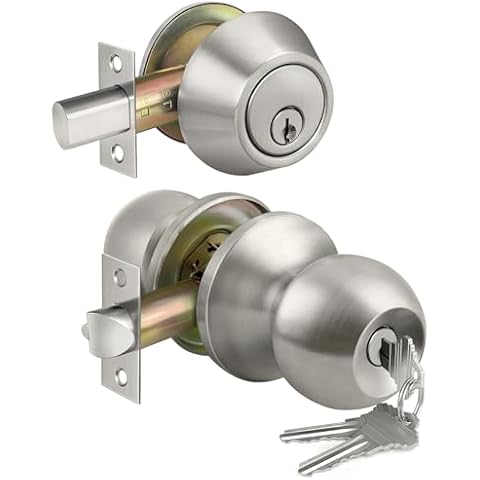 BESTTEN Keyed Door Knob and Deadbolt Set Cover